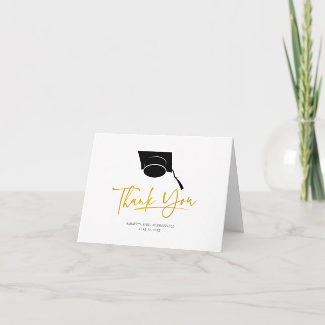 Graduation 2025 Grad Cap Script Thank You Card (Front)