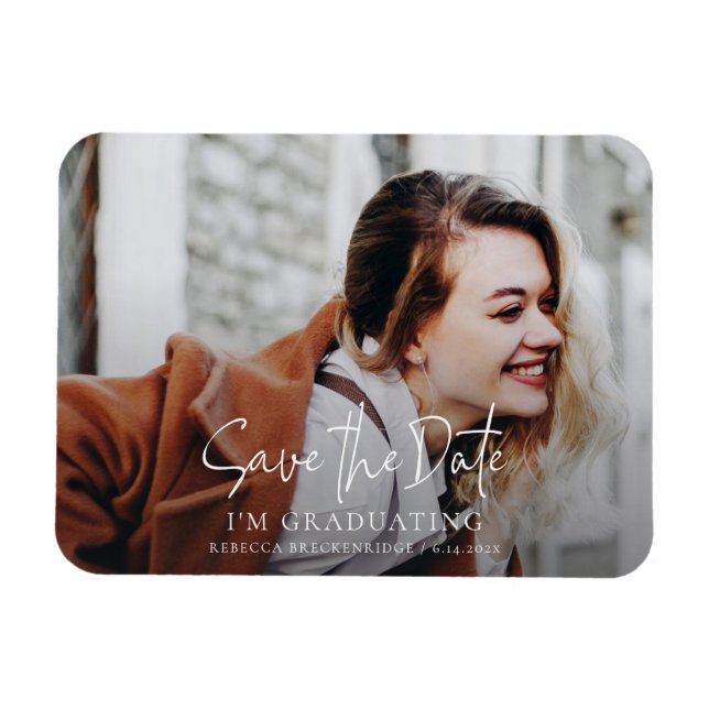 Graduation 2025 Grad Photo Save the Date Magnet (Horizontal)