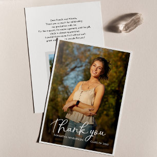 Graduation 2025 Grad Photos Elegant Thank You Card