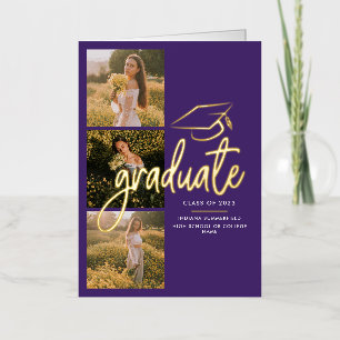 Graduation 2025 Grad Photos Gold Foil Announcement