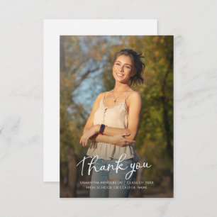 Graduation 2025 Grad Photos Modern Graduate Thank You Card