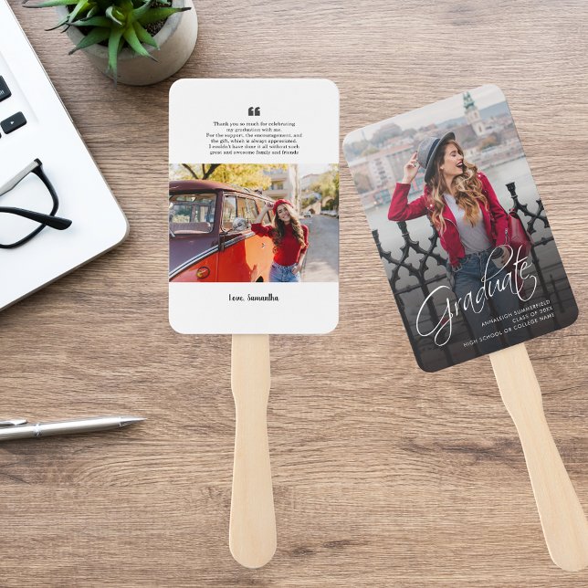 Graduation 2025 Grad Photos Modern Thank You Hand Fan (Graduation 2025 Grad Photos Modern Thank You Hand Fan)