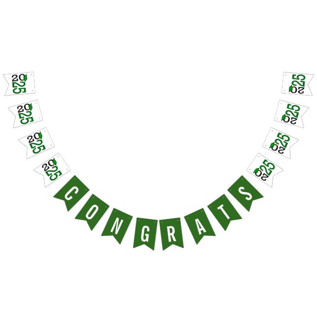 Graduation 2025 Green and Black  Bunting (All)
