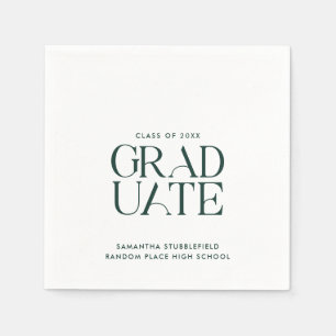 Graduation 2025 Green Grad Party Napkin