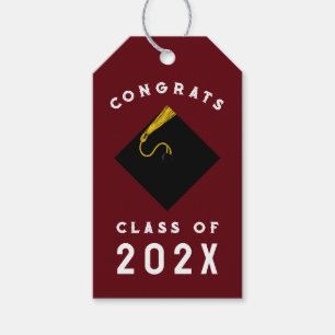 Graduation 2025 Maroon Gift Tags