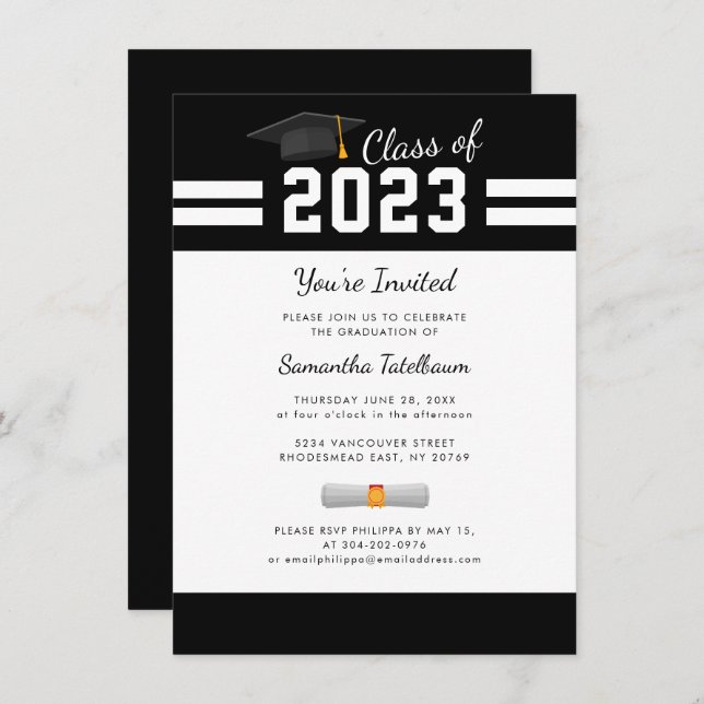 Graduation 2025 Modern Grad Party Invitation (Front/Back)