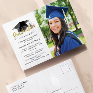 Graduation 2025 Modern Graduate Photo Party Invitation Postcard