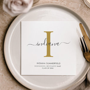 Graduation 2025 Monogram Name Grad Party Paper Napkin