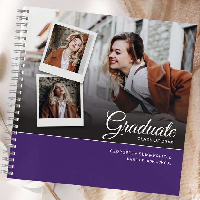Graduation 2025 Party Grad Purple Photo Guest Notebook (Graduation 2025 Party Grad Purple Photo Guest Notebook)