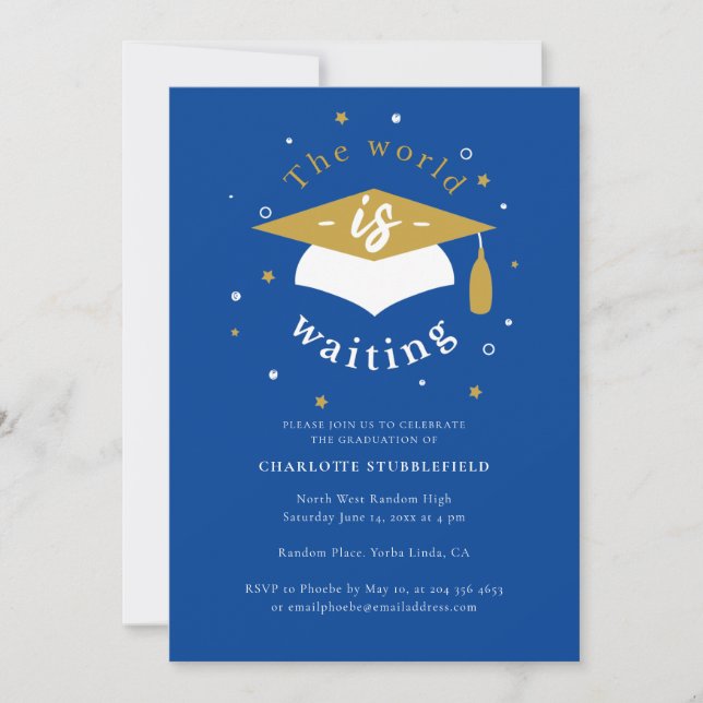 Graduation 2025 Party World is Waiting Grad Photo Invitation (Front)