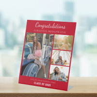 Graduation 2025 Photo Collage Red Graduate Custom
