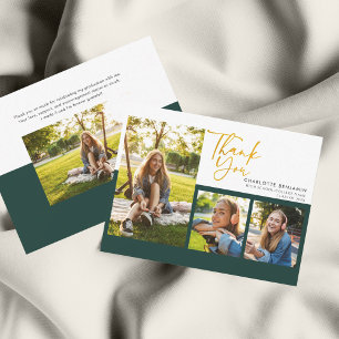 Graduation 2025 Photo Collage Script Graduate Thank You Card