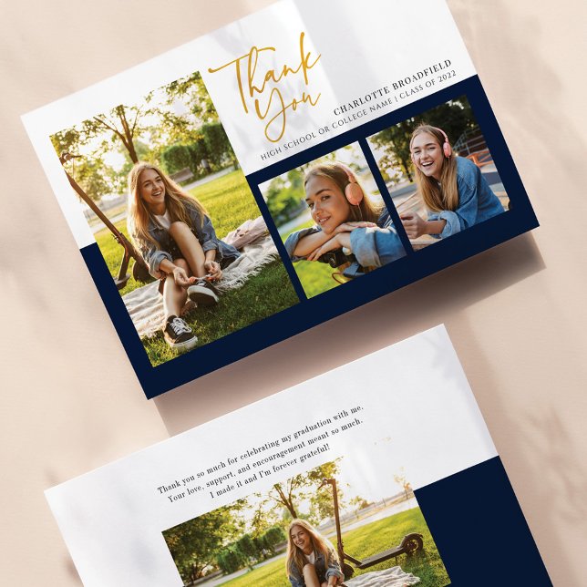 Graduation 2025 Photo Collage Script Thank You Card (Creator Uploaded)