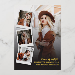 Graduation 2025 Photo Gold Foil Grad Announcement