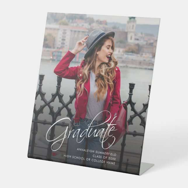 Graduation 2025 Photo Grad Party Pedestal Sign (Front)