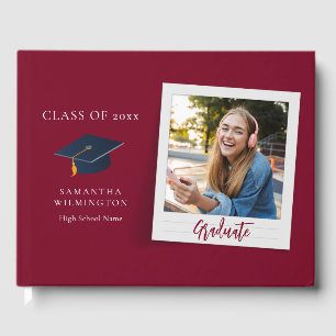 Graduation 2025 Photo Script Grad Party Guest Book