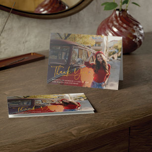 Graduation 2025 Photo Script Hand Lettered Thank You Card