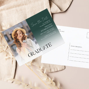 Graduation 2025 Photo Script Save the Date Announcement Postcard