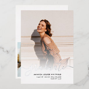 Graduation 2025 Photo Silver Foil Announcement