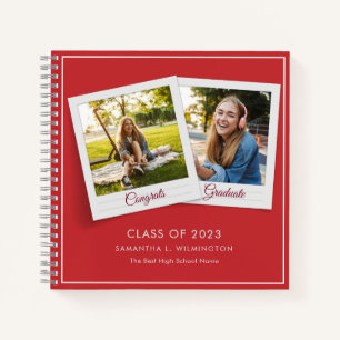 Graduation 2025 Photos Grad Party Red Guest Notebook