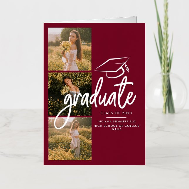 Graduation 2025 Photos Silver Foil Announcement (Front)