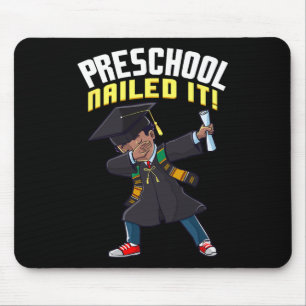Graduation 2025 Preschool Nailed It Dabbing Black Mouse Pad