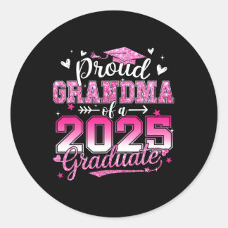 Graduation 2025 Proud Grandma Of 2025 Graduate Flo Classic Round Sticker
