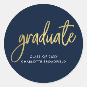Graduation 2025 Script Party Classic Round Sticker