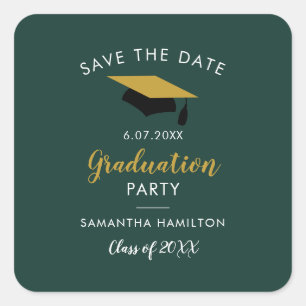 Graduation 2025 Script Save the Date Grad Party Square Sticker
