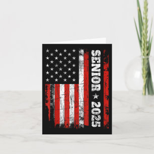 Graduation 2025 Shirt Design With Us Flag Senior C Card