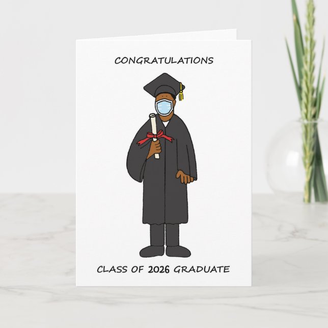 Graduation 2026 African American Male Holiday Card (Front)