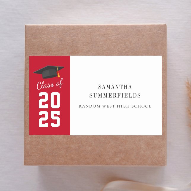 Graduation 2026 Elegant Minimal Grad Party Rectangular Sticker (Graduation 2025 Elegant Minimal Grad Party Rectangular Sticker)