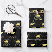 Graduation 2026 Faux Gold Congrats Graduate Name