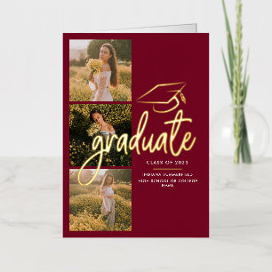 Graduation 2026 Gold Foil Grad Photo Announcement