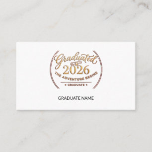 Graduation 2026 Gold Foil Note Card / Tarjeta 