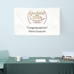 Graduation 2026 Gold Foil Vinyl Banner 
