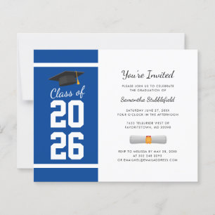 Graduation 2026 Grad Blue Party Invitation