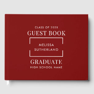 Graduation 2026 Grad Modern Party Guest Book