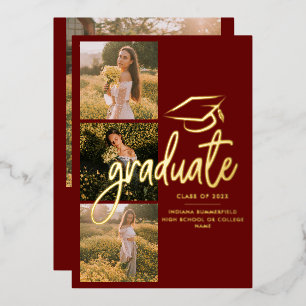 Graduation 2026 Grad Photos Gold Foil Announcement