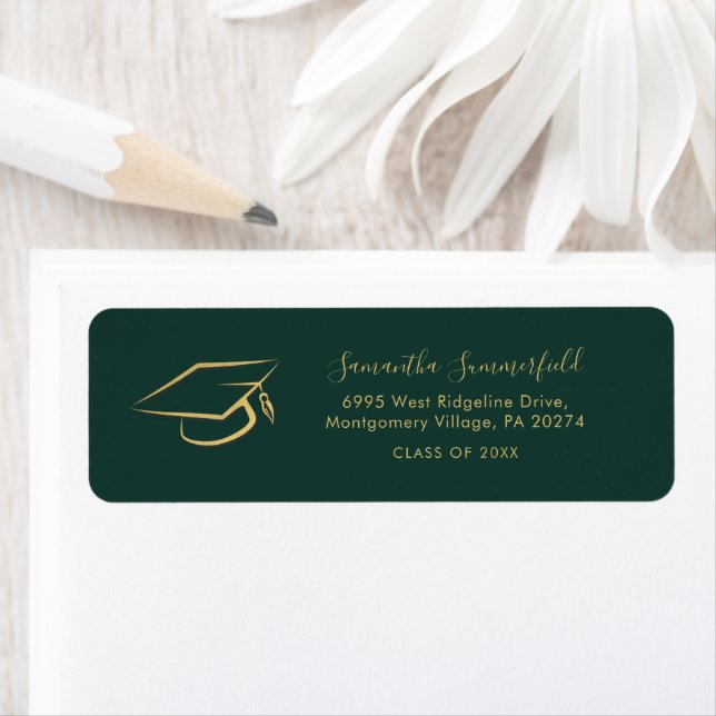 Graduation 2026 Graduate Cap Green Return Address (Insitu)