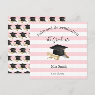 Graduation 2026 Invitation Pink Stripe