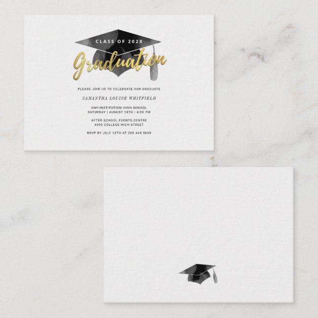 Graduation 2026 Minimalist Script Grad Party Card (Front/Back)