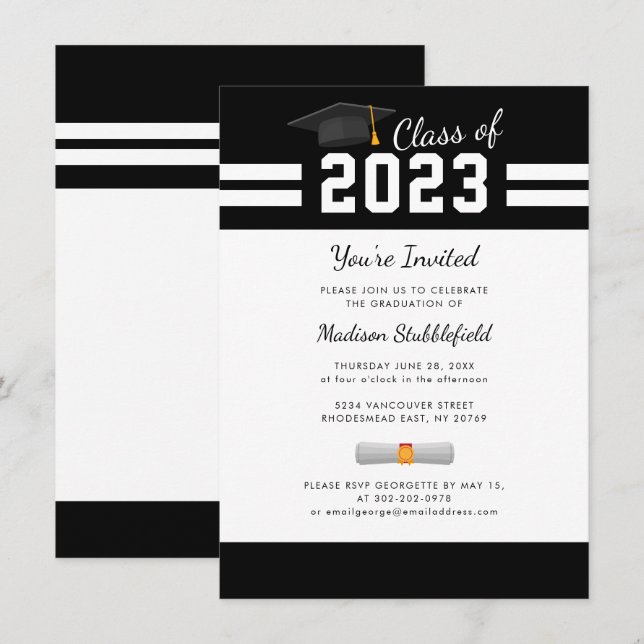 Graduation 2026 Modern Grad Party Invitation (Front/Back)