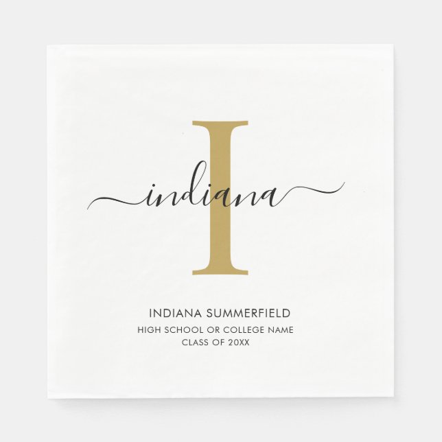 Graduation 2026 Monogram Grad Party Napkin (Front)