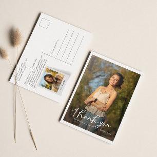 Graduation 2026 Multi Photo Script Thank You Postcard