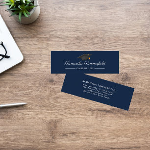 Graduation 2026 Name Modern Script Navy Blue Card