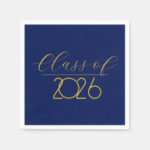 Graduation 2026 Navy Blue and Gold Napkin