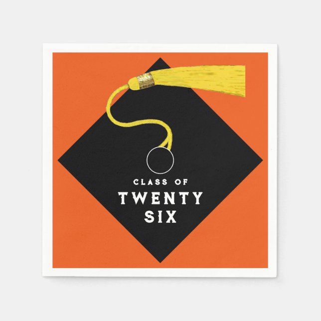 Graduation 2026 Party Orange Napkin (Front)