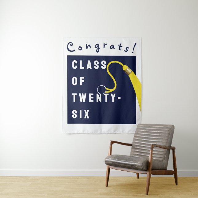 Graduation 2026 Party Photo Backdrop Tapestry (In Situ)