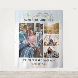 Graduation 2026 Photo Collage Graduate Photobooth Tapestry